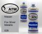 Preview: Nissan, Fox Silver Metallic, 028: 400ml Sprühdose + 400ml Klarlack - Set, von ATW Autoteile West.